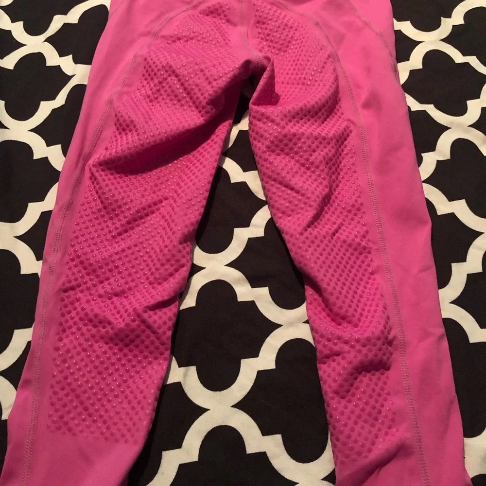 Horze Kids Girls Size XS Pink Ankle Leggings Equestrian Waisted Stretch M8